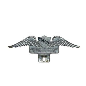 Vintage 50s AOPA Aircraft Owners Pilots Assn License Plate Topper Wings Aviation